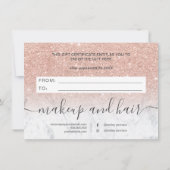 marmer roos gold glitter ombre gift certificate (Achterkant)