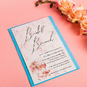 Marmer Roze Bruids Brunch Champagne Kaart