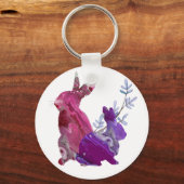 Marmer Roze Paars Pasen Lente Konijn Haas Sleutelhanger (Voorkant)