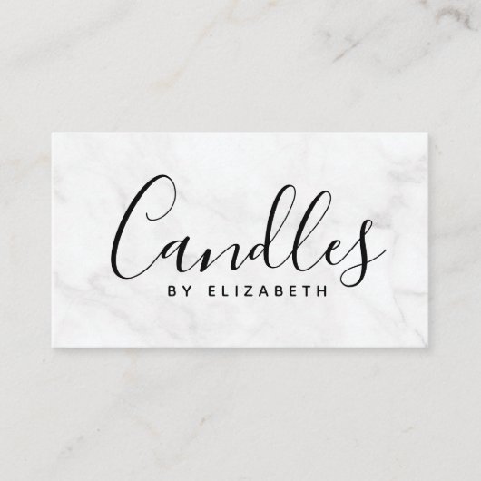 Marmer Script Candle Maker Contactkaartje (Voorkant)