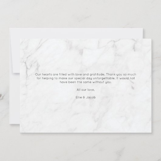 Marmer Script Foto Collage Liefde & Dank Bedankkaart (Achterkant)