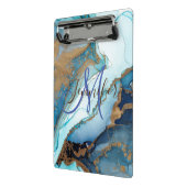 Marmer stone blauwgroen turquoise blue agate Monog Mini Klembord (Angled2)