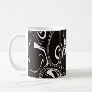 Marmer Swirl Texture - Omgekeerd zwart-wit Koffiemok