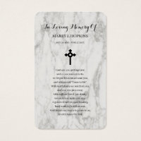 Marmer Sympathie Funeral Memorial Prayer Kaarten