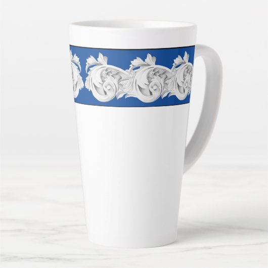 Marmer Tendrils op een grote latte Mok (Rechterhoek)