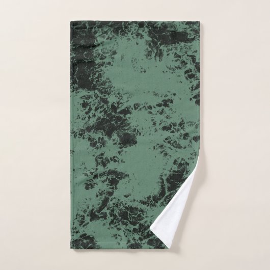 Marmer texture Patroon in zwart en groen Bad Handdoek (Handdoek)