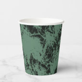 Marmer texture Patroon in zwart en groen Papieren Bekers (Achterkant)