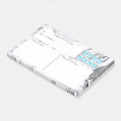 Marmer-to-do-lijst met watertracker post-it® notes (Schuin)