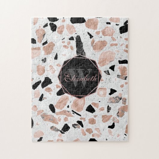  marmer van het roos van Classy abstract terrazzo Legpuzzel (Verticaal)