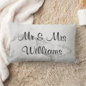 Marmer "We hebben het gedaan" Monogrammed Wedding  Kussen (Deken)