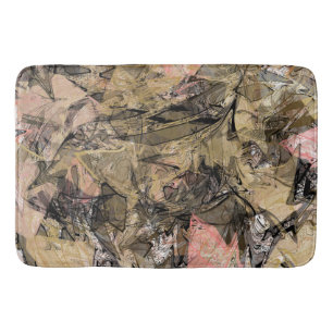 Marmer Werveling Abstract Goud Roze Zwart Modern Badmat