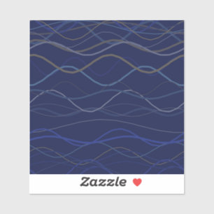Marmer Werveling Blauw Goud Naadloos Patroon Sticker
