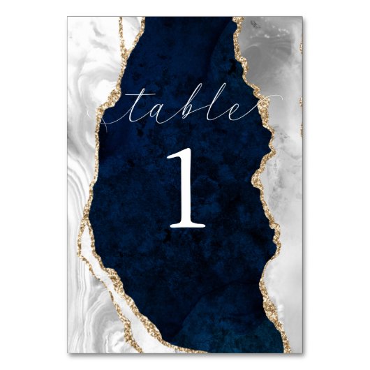 Marmer, White en Gold Agate Table Kaart (Achterkant)