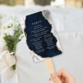 Marmer, White & Gold Agate Wedding Program voor de Handwaaier