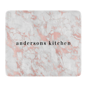Marmer White rose goudsteenmonogram Snijplank