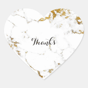 Marmer Wit Carrara Stone Gold Simply Heart Hart Sticker