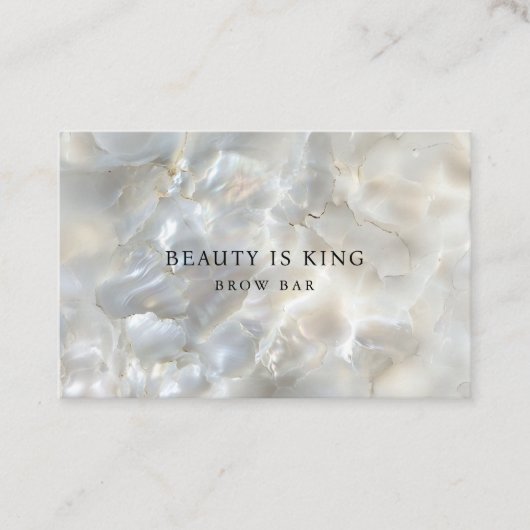 Marmer, Wit-Zilver, Salon, OR-Code Visitekaartje (Voorkant)