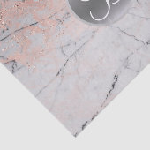 Marmer Zilver & Roos Goud Monogram Letter Initiaal Tissuepapier (Detail)
