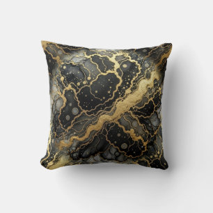 Marmer Zwart en Wit + Luxe Goud Kussen