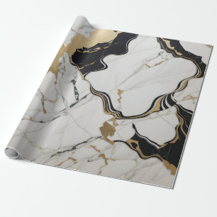 marmer Zwart / goud Cadeaupapier