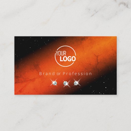 Marmered Sinaasappel Black Sparkling Jewels Toevoe Visitekaartje (Voorkant)