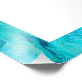  marmereffect emerald blue gift foto afdruk (Hoek)