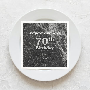 Marmeren 70e verjaardagsfeest servet