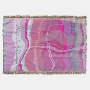 Marmeren Aangepaste Plaid Check Roze Paarse Strepe Deken