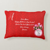 Marmeren Abstract Dubbelzijdig 2 Design Flowers Mo Accent Kussen (Achterkant)