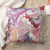 Marmeren Abstract rood Sierkussen – Modern Liquid (Deken)