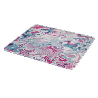 Marmeren Abstracte Roze en Blauwe Snijplank