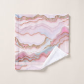 Marmeren Agaat Modern Blauw Roze Goud Collectie Bad Handdoek (Wasdoekje)