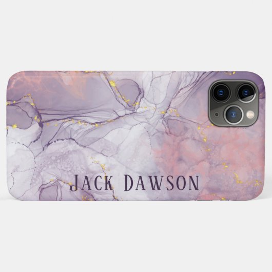 Marmeren Agaat Paarse en Goud Gepersonaliseerd Case-Mate iPhone Case (Achterkant (horizontaal))