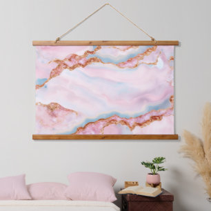Marmeren Agaat Trendy Blauw Roze Goud Collectie Hangend Wandkleed