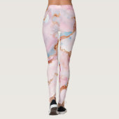 Marmeren Agaat Trendy Blauw Roze Goud Collectie Leggings (Achterkant)