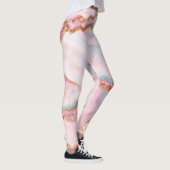 Marmeren Agaat Trendy Blauw Roze Goud Collectie Leggings (Rechts)