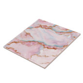 Marmeren Agaat Trendy Blauw Roze Goud Collectie Tegeltje (Zijkant)