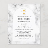 Marmeren boogkelk eerste communie uitnodiging (Voorkant)