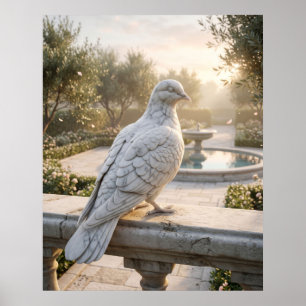 Marmeren Duif Vredestuin Poster