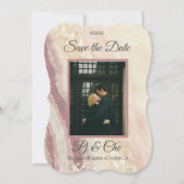Marmeren Elegante Trouwen Save The Date (Achterkant)