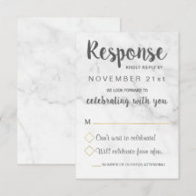 Marmeren Geometrische Elegante Trouw RSVP Kaart
