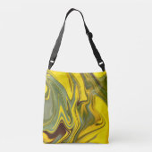 Marmeren Golven Geel Digitaal Papier-55448 Crossbody Tas (Achterkant)