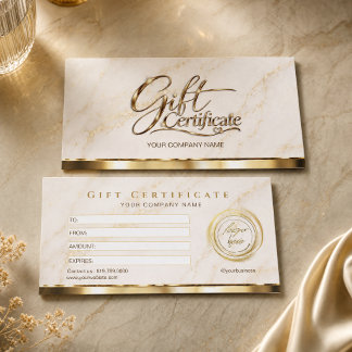 Marmeren Gouden Elegante Luxe Cadeaubon