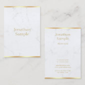 Marmeren gouden tekst Sjabloon Trendy Modern Elega Visitekaartje (Voorkant / Achterkant)