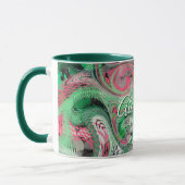 Marmeren grillig schattig groen rood abstract mode mok (Links)