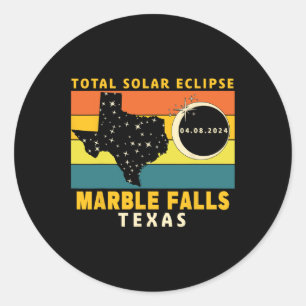 Marmeren Herfsten Texas Totale Zonsverduistering 2 Ronde Sticker