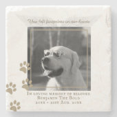 Marmeren Hond Gedenkplaat Foto Plaquette Engelenvl Stenen Onderzetter (Voorkant)