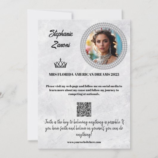 Marmeren IJsgrens Pageant Autograph Kaart | QR-cod (Achterkant)