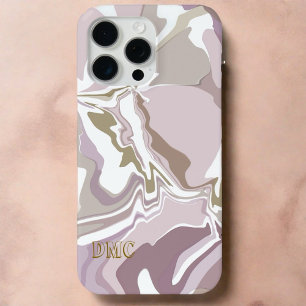 Marmeren initialen schattig blush roze rose goud w iPhone 15 pro max hoesje