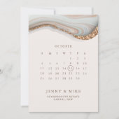 Marmeren kalender Save the Date uitnodiging (Voorkant)
